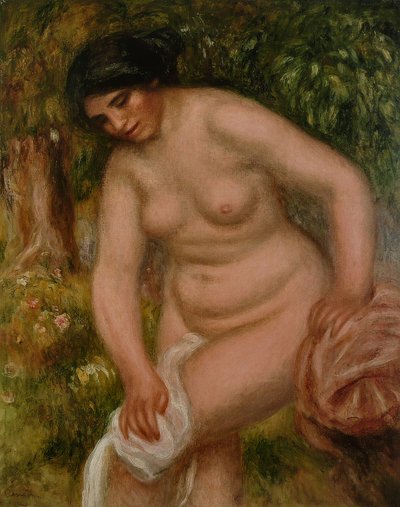The Brunette Bather Gabrielle Drying Herself by Pierre Auguste Renoir
